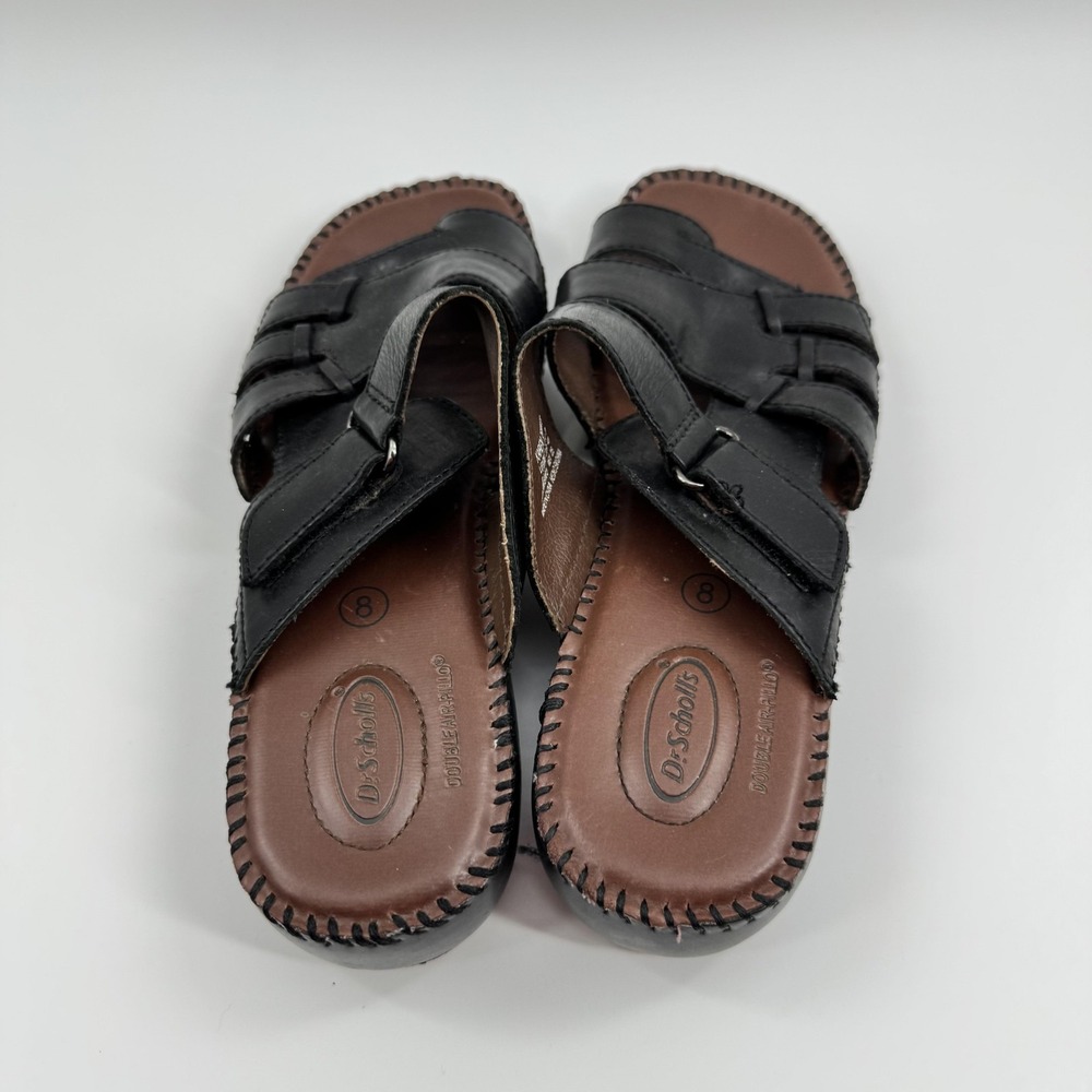 Dr. Scholl's Shoes Womens Size 8 Black Karen Leather Slide Sandals Comfort - Picture 3 of 7